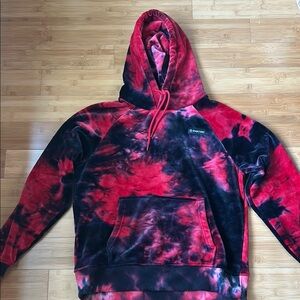 Spark Paws Velvet Vibrant Red and Black Men's Hoodie Size Large